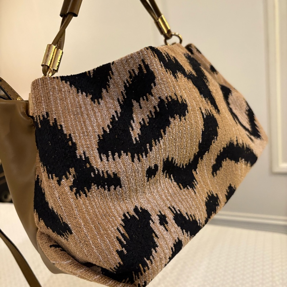 Ulla Johnson Le Tigre tiger print leather bag